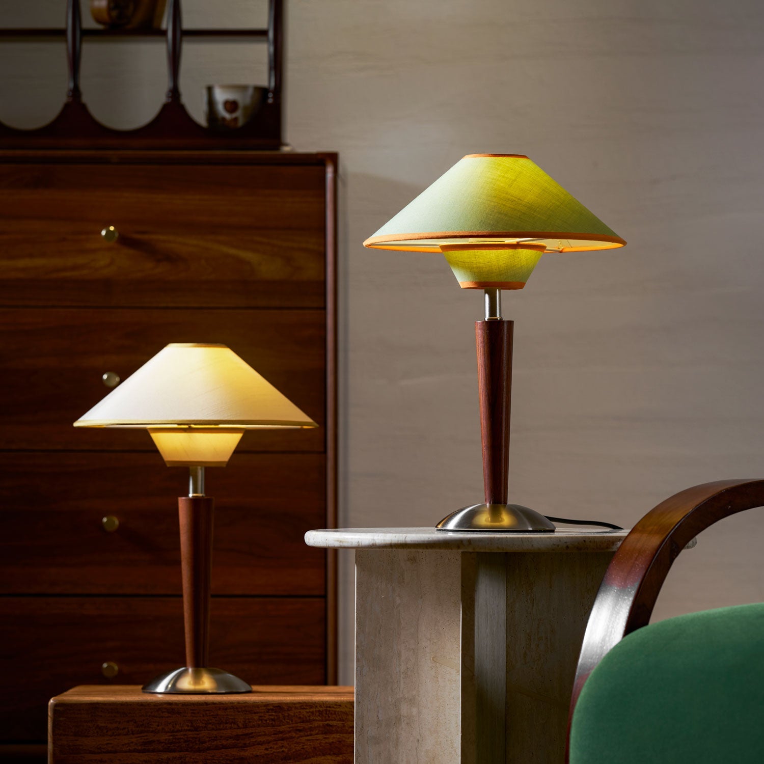 Alderwood Linen Shade Table Lamp