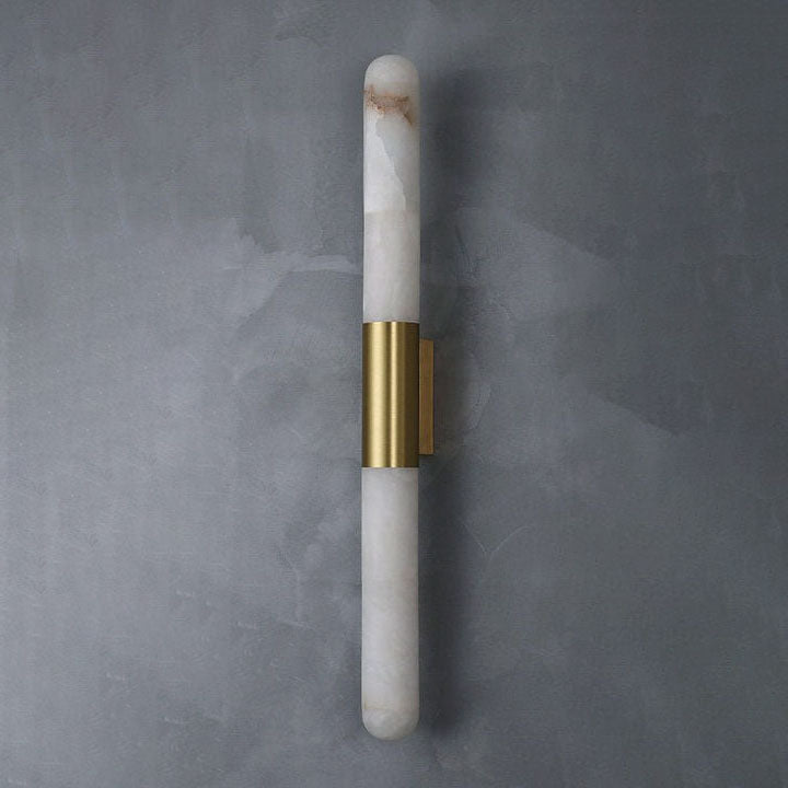 Linear Alabaster Tube LED Wall Sconce in Gold