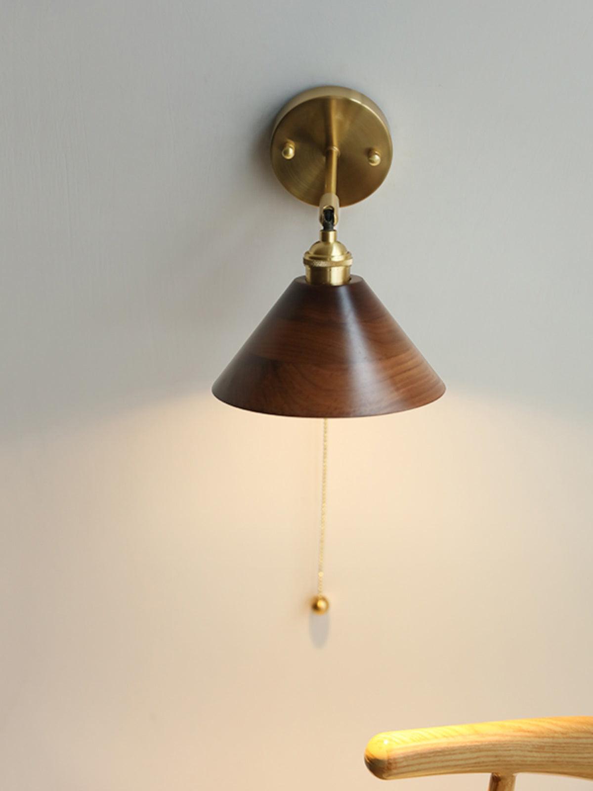 Torva Walnut & Brass Dome Sconce