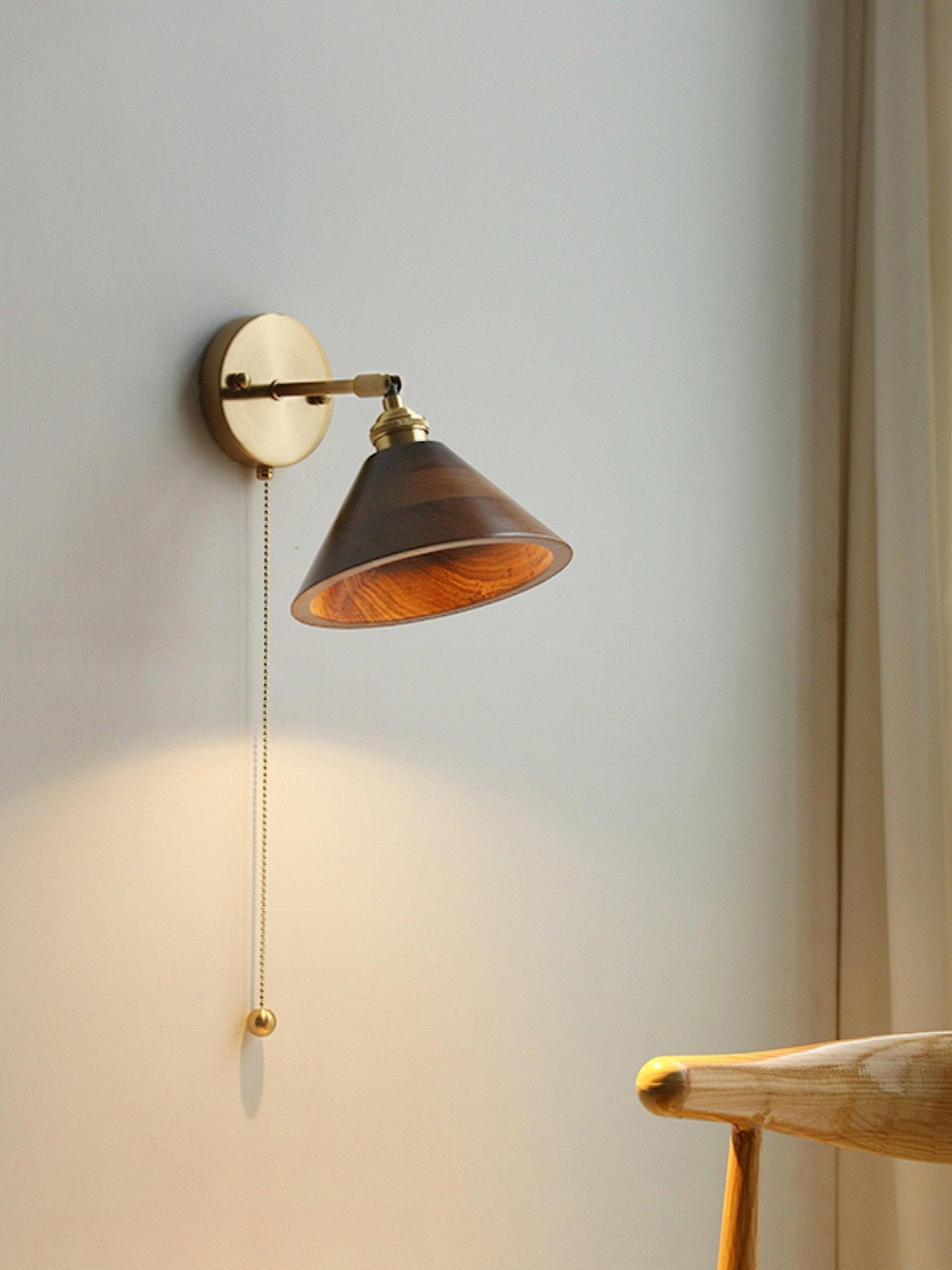 Torva Walnut & Brass Dome Sconce