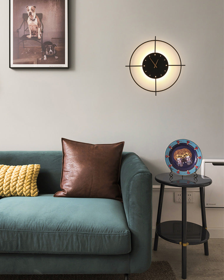 Round LED Clock Wall Light