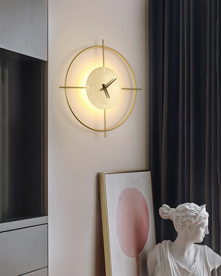 Round LED Clock Wall Light