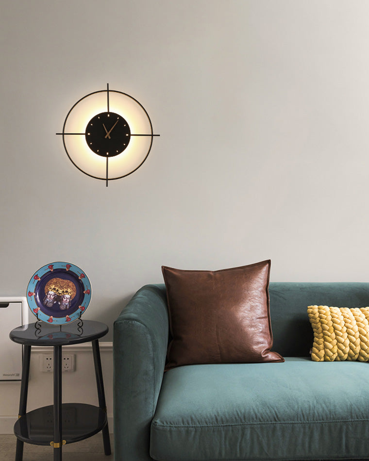 Round LED Clock Wall Light