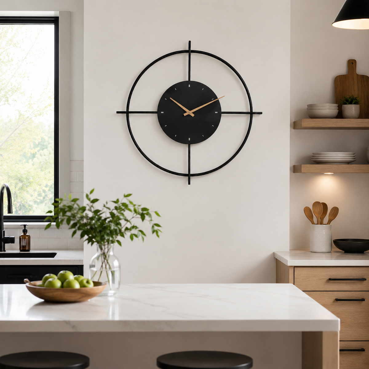 Round LED Clock Wall Light