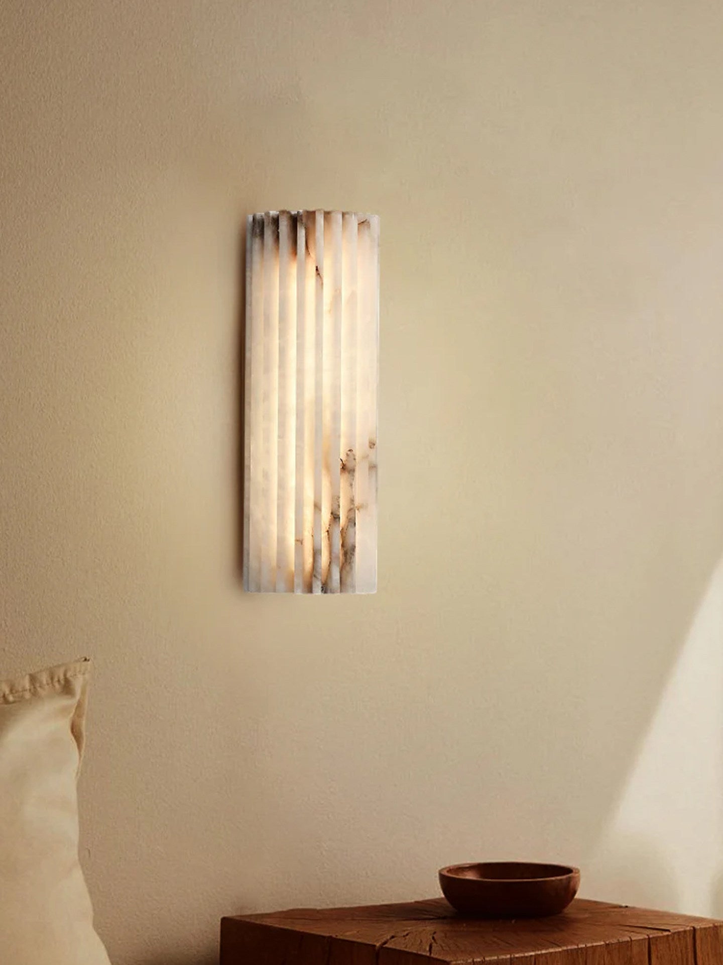 Cascata Fluted Stone Sconce