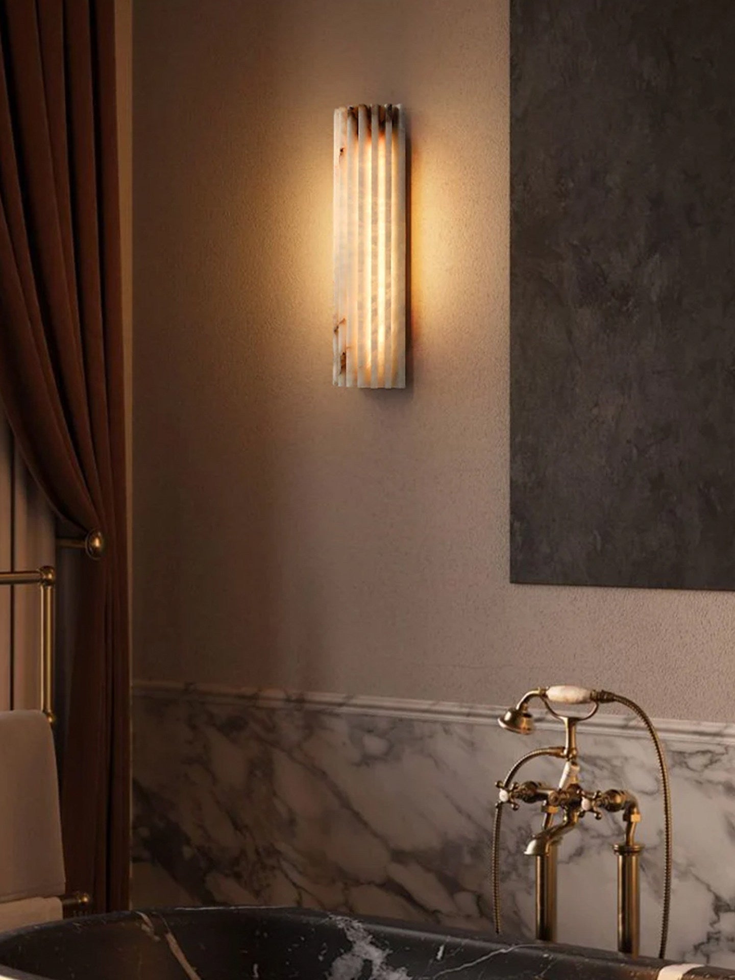 Cascata Fluted Stone Sconce