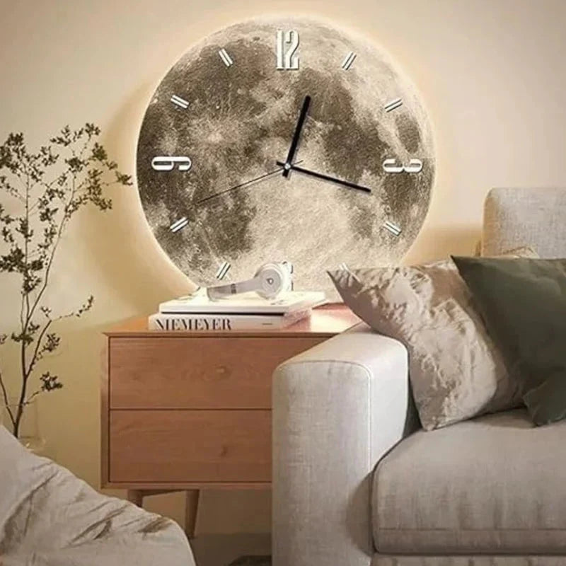 Lunar Glow LED Wall Clock