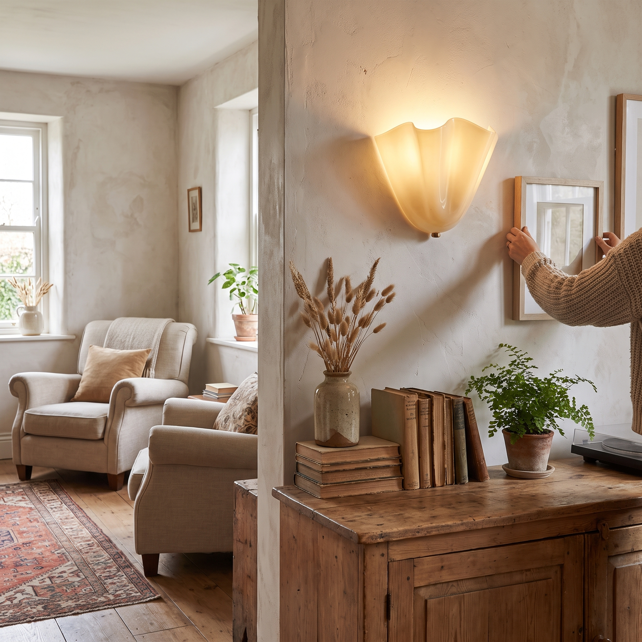 Petalia Wall Light in use on an interior wall