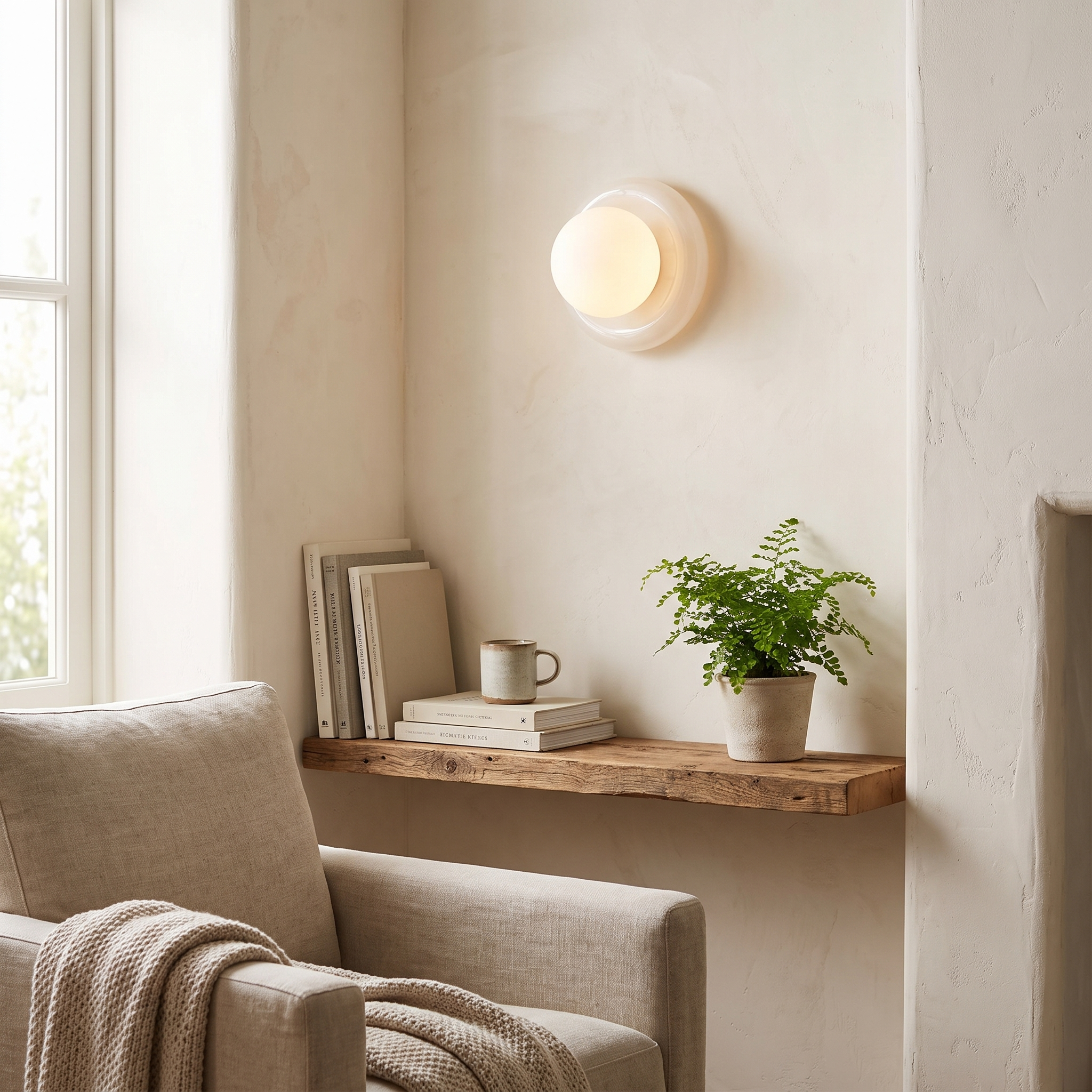 Novi Onyx Wall Lamp in use on an interior wall