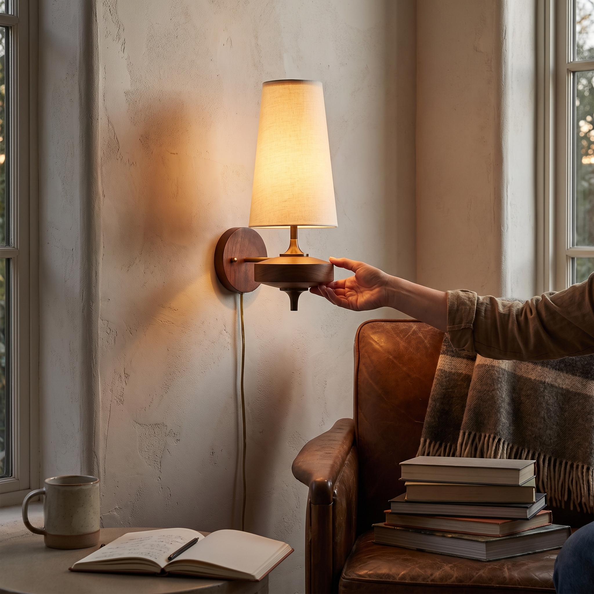 Hour Rho Wall Lamp in use on an interior wall