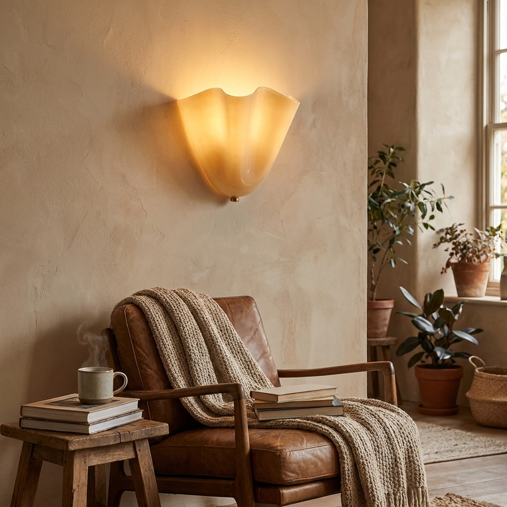 Petal Shell Wall Light in use