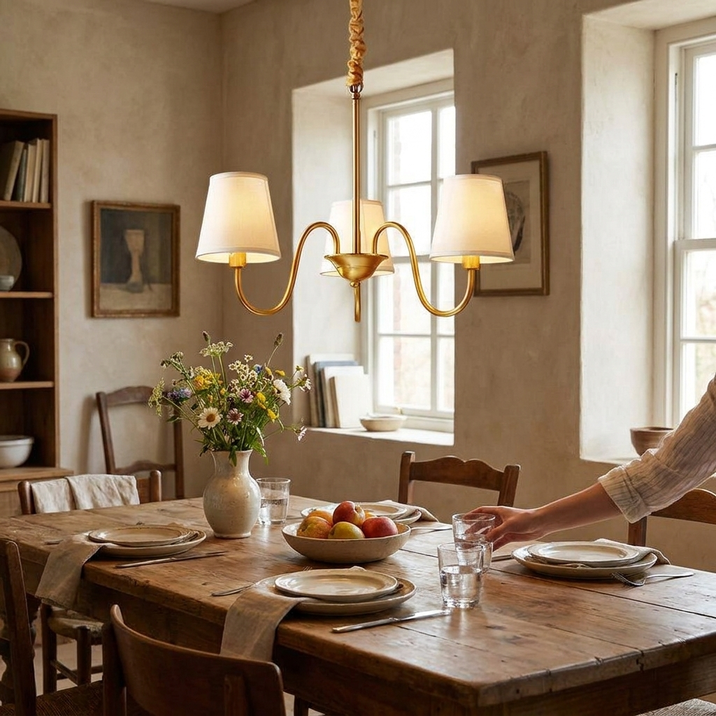 Aged Stacey Chandelier in use