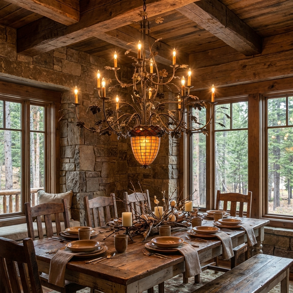 Greenbriar Chandelier in a styled interior setting