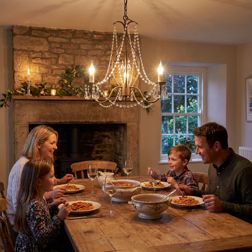 Serafina Chandelier in a styled interior setting