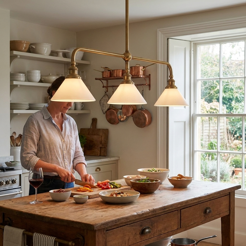 Thetford Chandelier in a styled interior setting