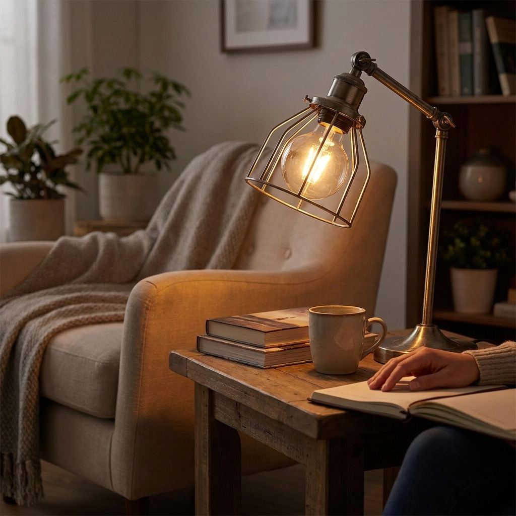 LED Light Bulb E12 4W Spherical Light Bulb in a styled interior setting