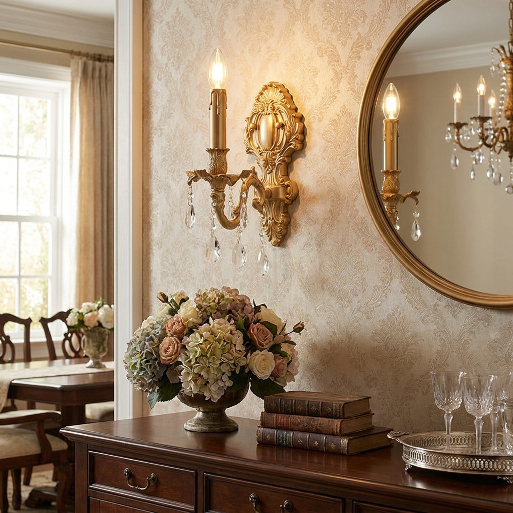 Aldepo Wall Sconce in a styled interior setting