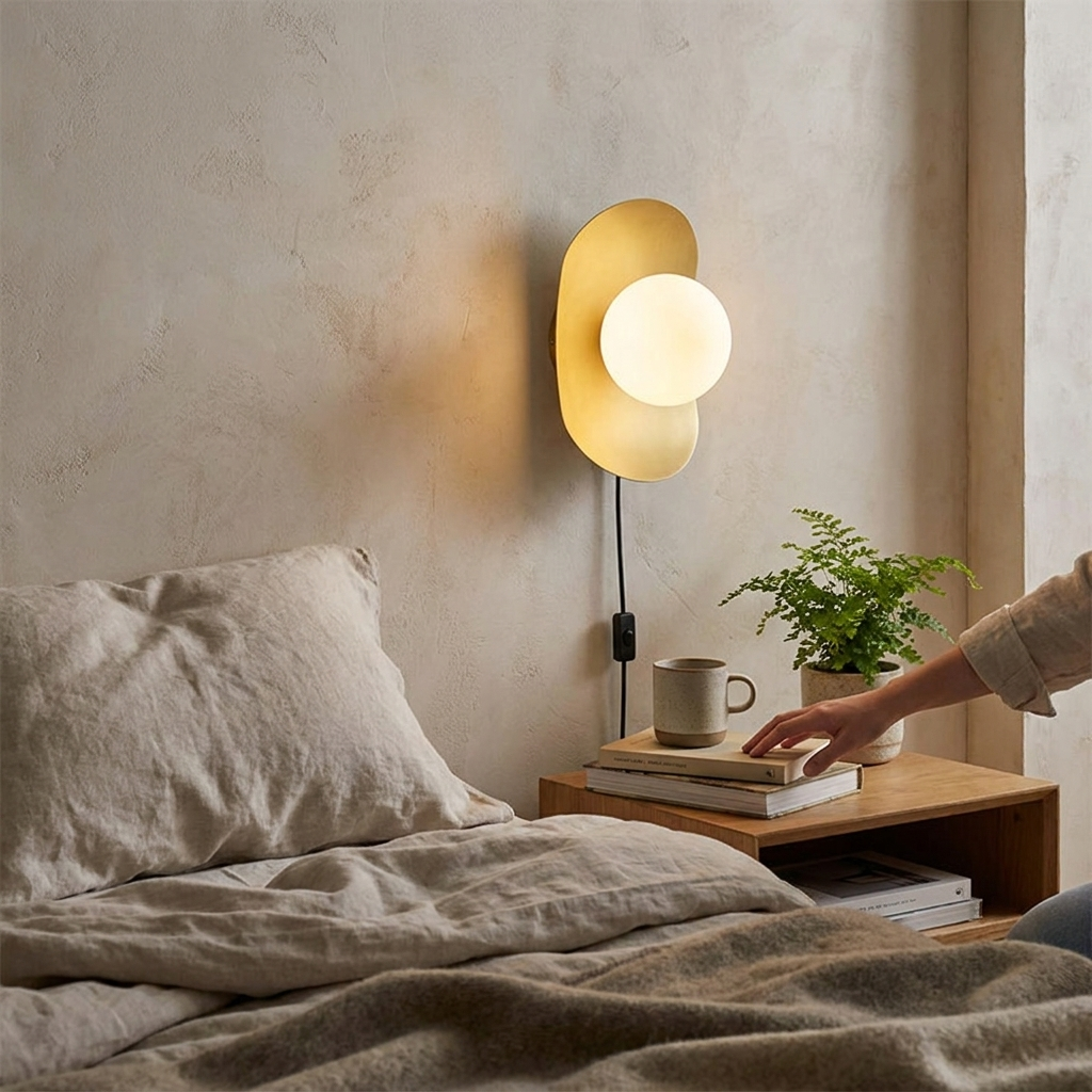 Nouvel Plug-in Wall Lamp in a styled interior setting