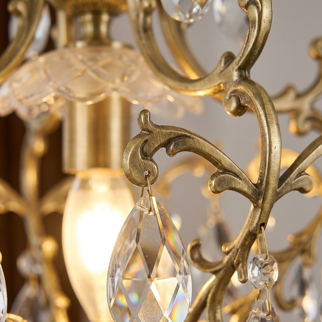 Stellara Crystal Teardrop Chandelier material detail close-up
