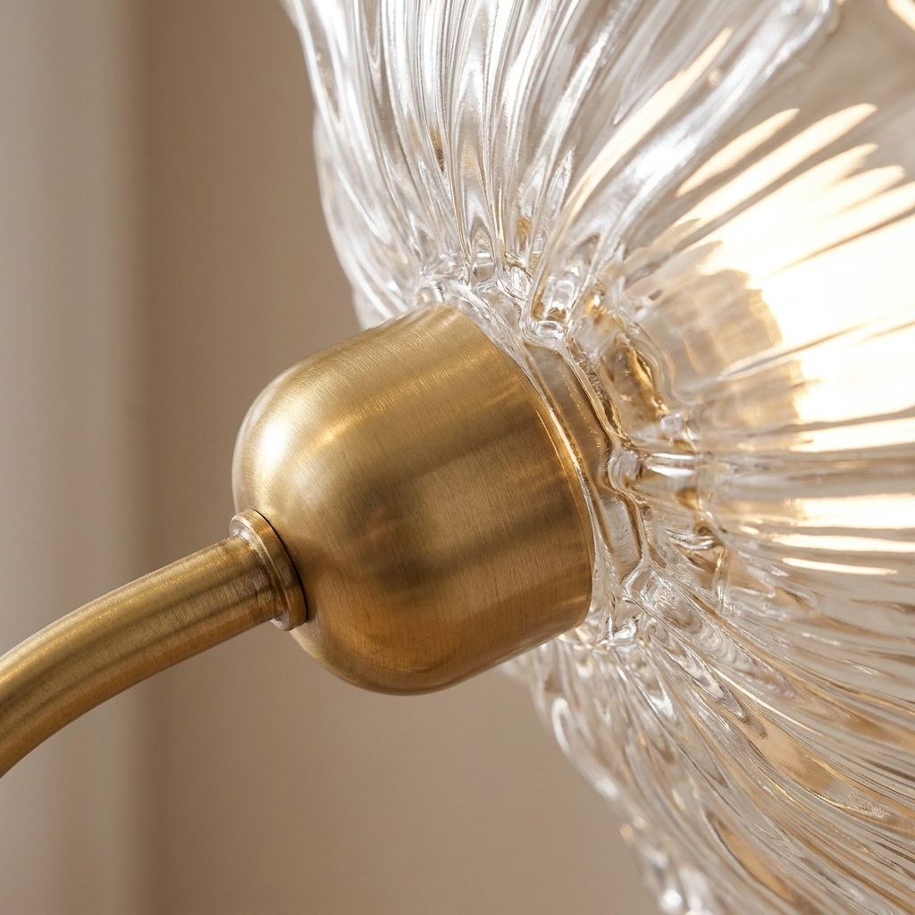 Verdal Frosted Leaf Chandelier material detail close-up