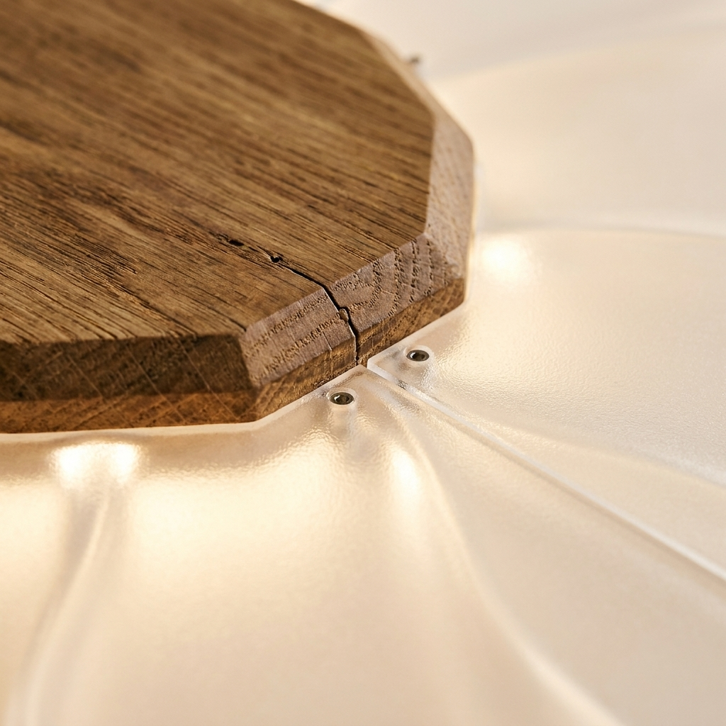 Nami Wood Grain Ceiling Lamp material detail close-up