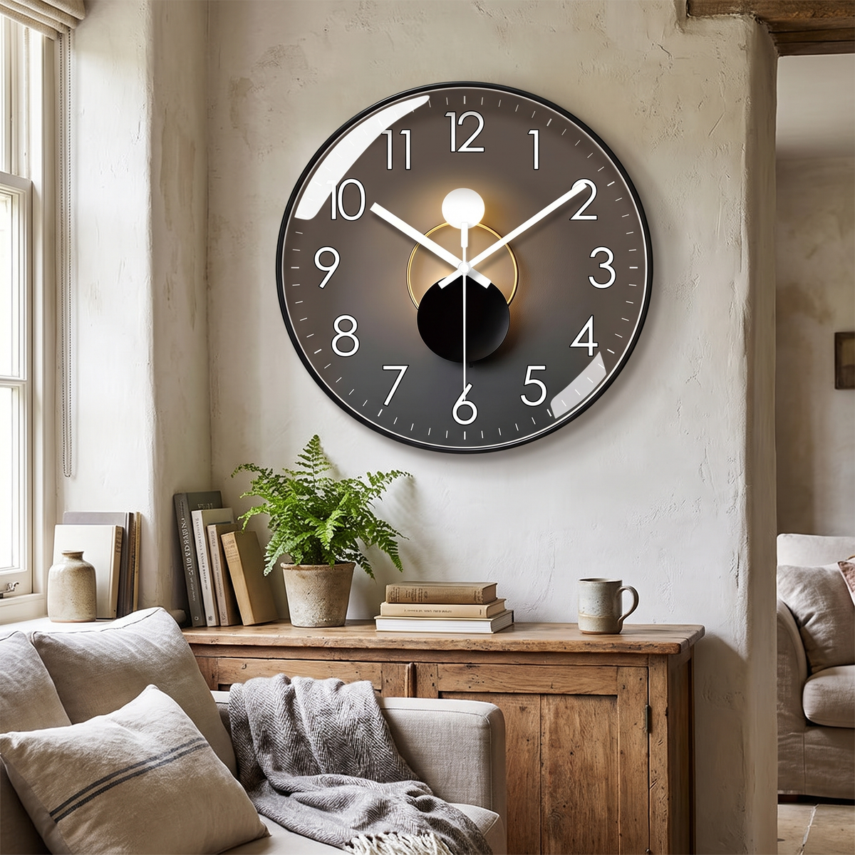 Round Silent Quartz Wall Clock Acrylic Two Sizes