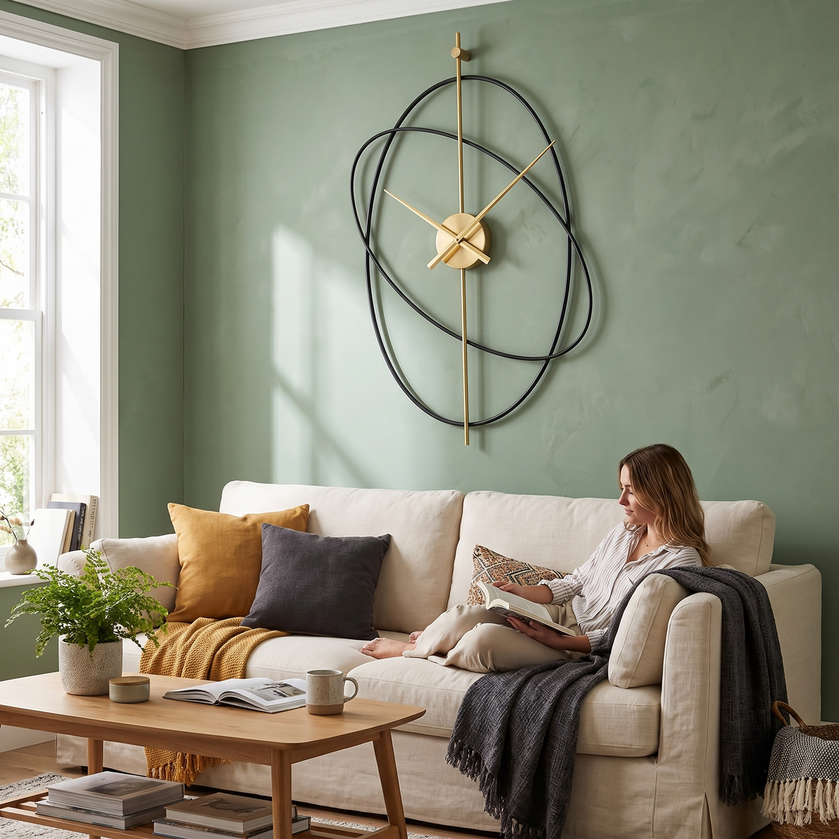 Geometric Open-Frame Wall Clock
