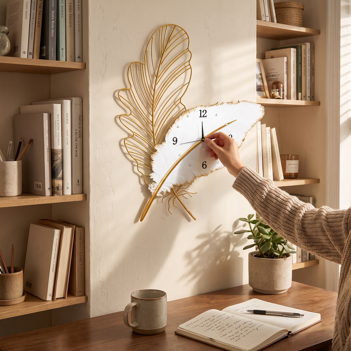 Feather LED Wall Clock