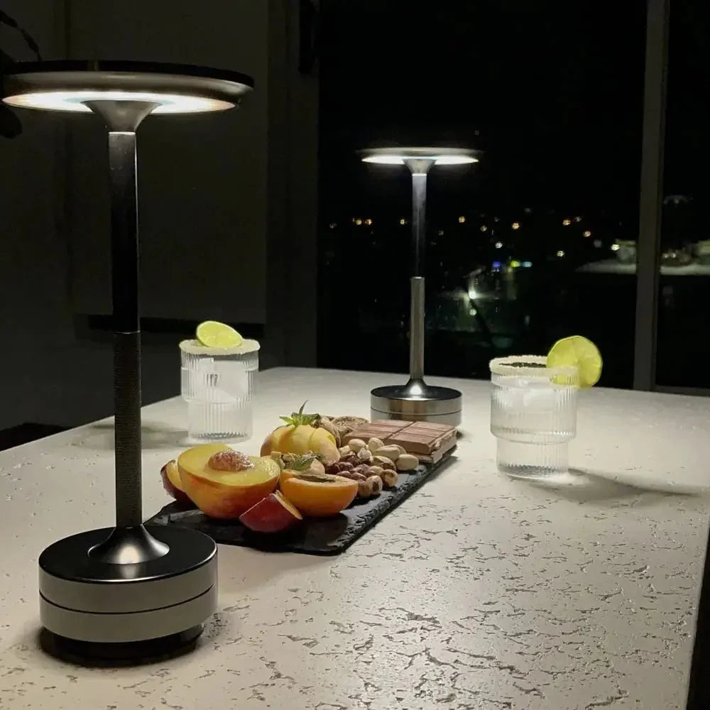 Spun Metal Cordless Table Lamp