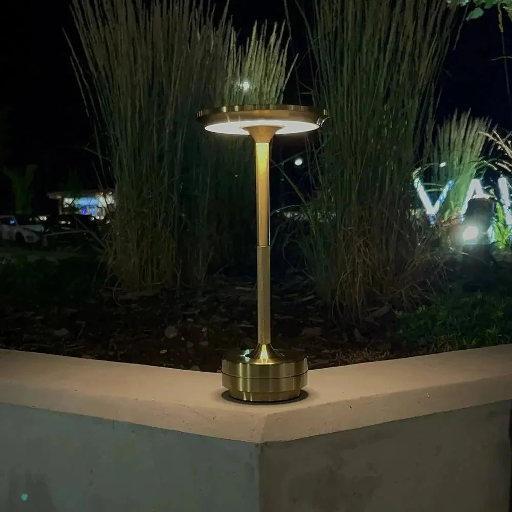 Spun Metal Cordless Table Lamp