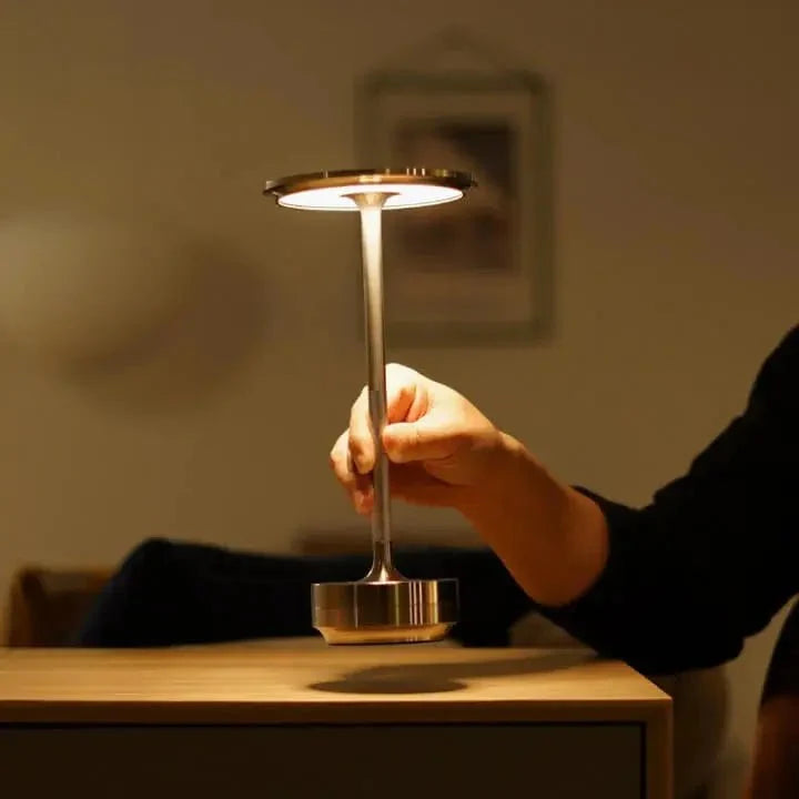 Spun Metal Cordless Table Lamp