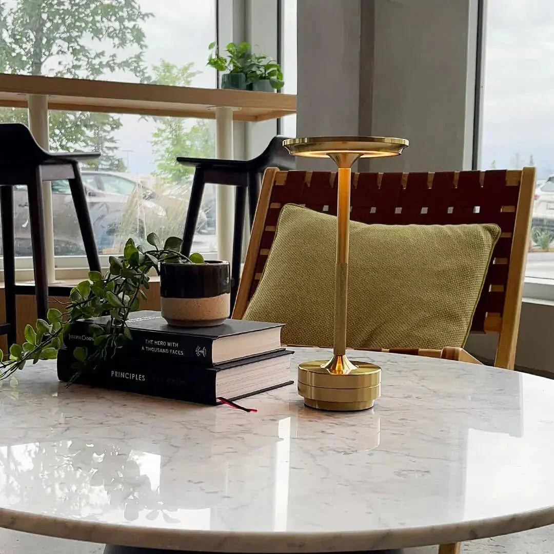 Spun Metal Cordless Table Lamp