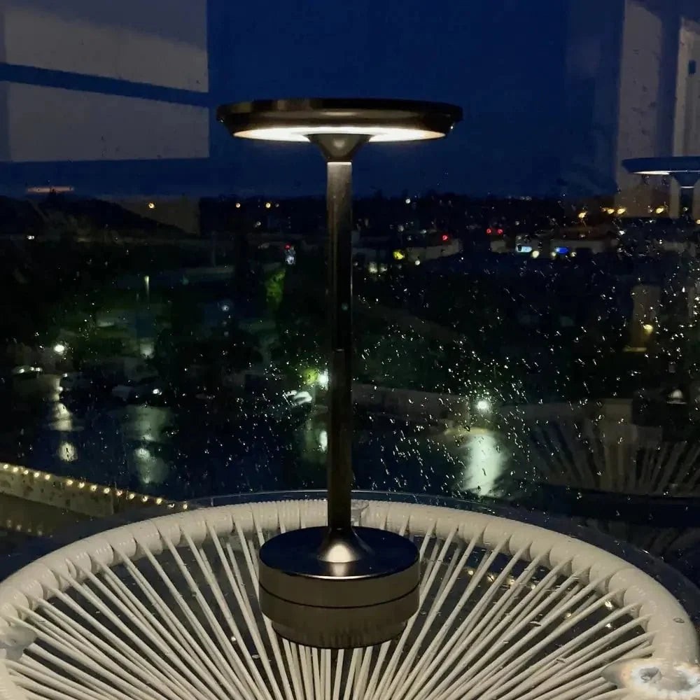 Spun Metal Cordless Table Lamp