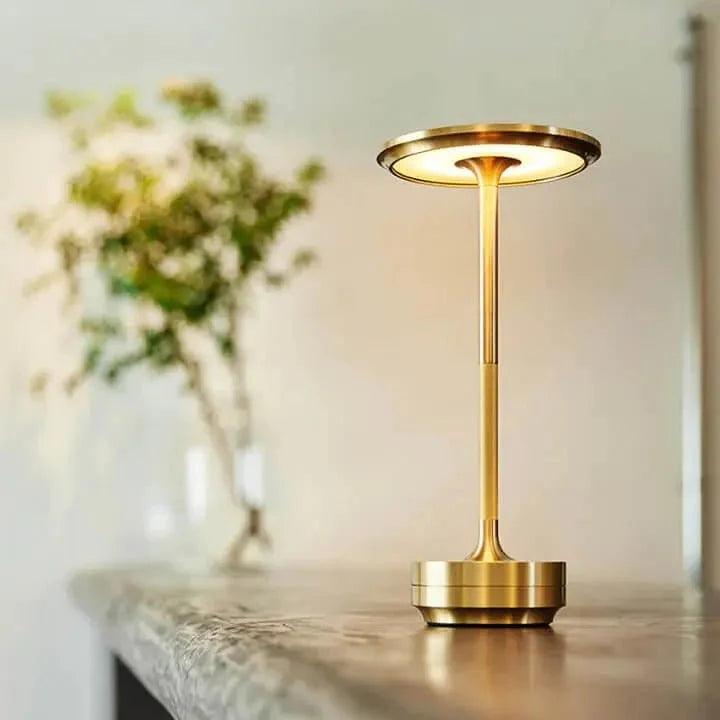Spun Metal Cordless Table Lamp