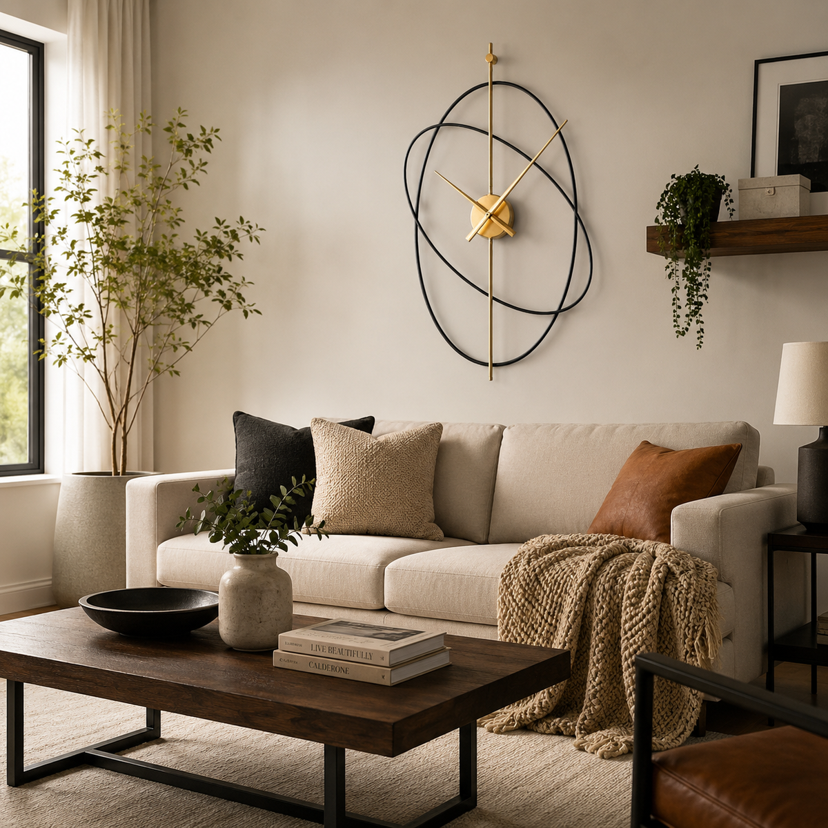 Open-Frame Geometric Wall Clock