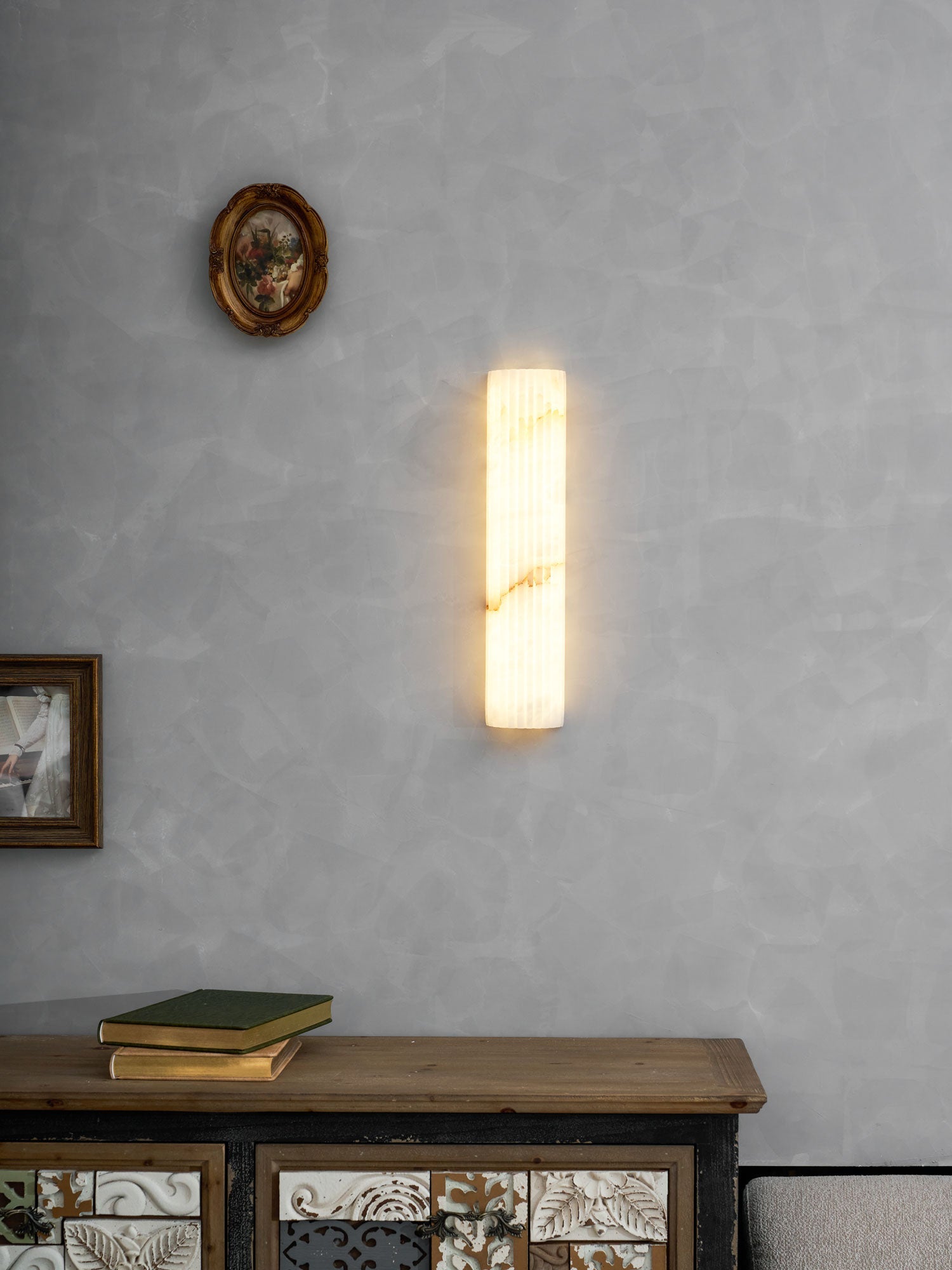 Cascata Fluted Stone Sconce
