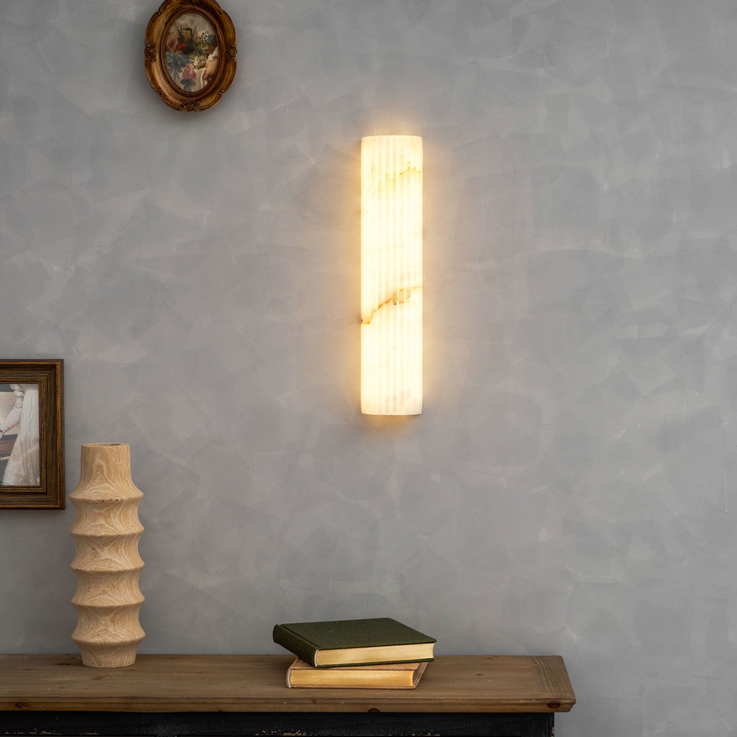 Cascata Fluted Stone Sconce
