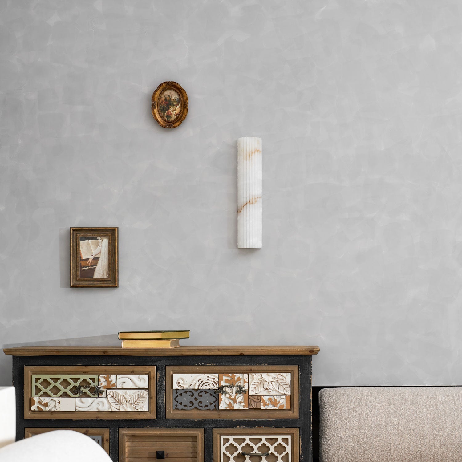 Cascata Fluted Stone Sconce