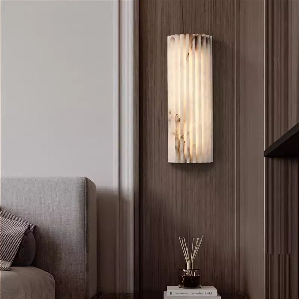 Cascata Fluted Stone Sconce
