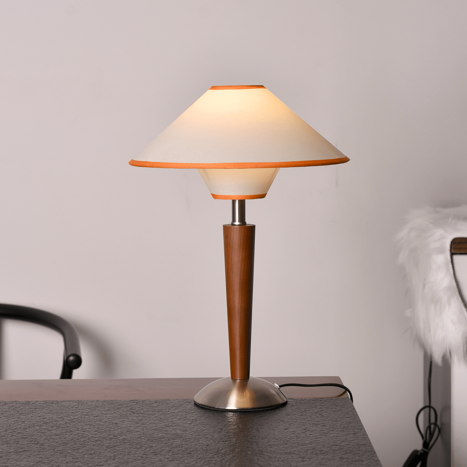 Alderwood Linen Shade Table Lamp