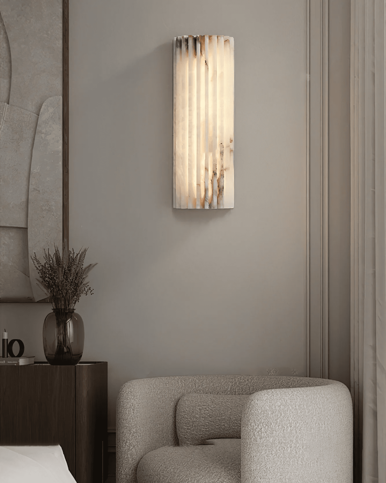 Cascata Fluted Stone Sconce