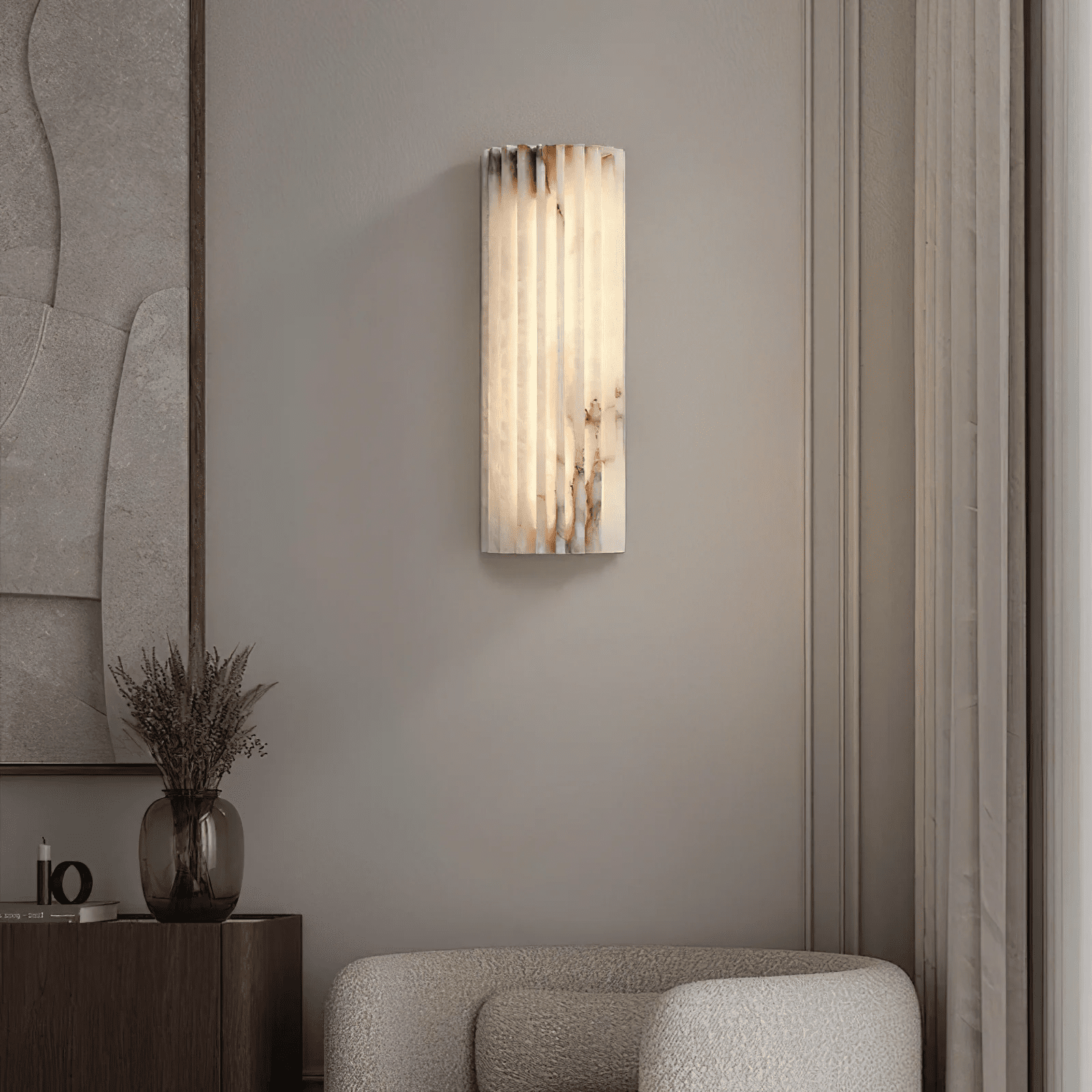 Cascata Fluted Stone Sconce