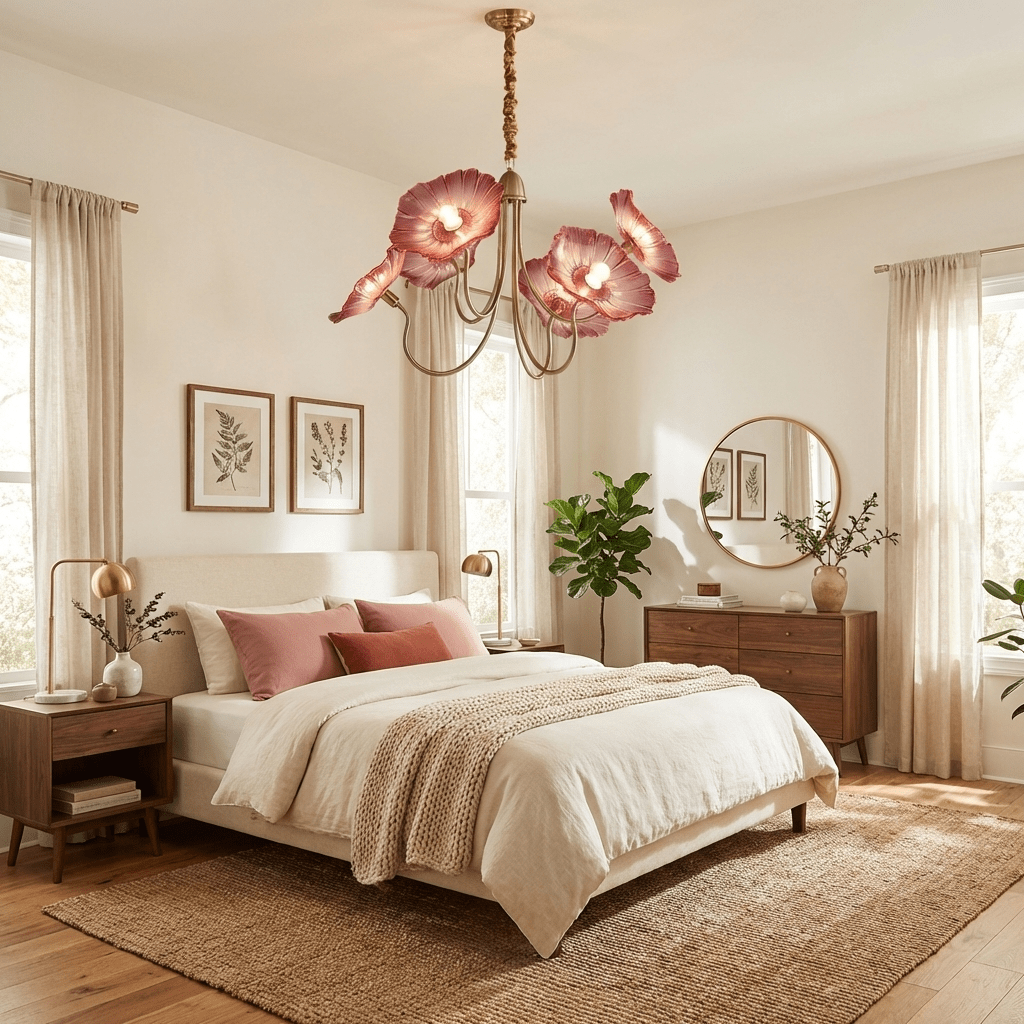 Verdal Frosted Leaf Chandelier
