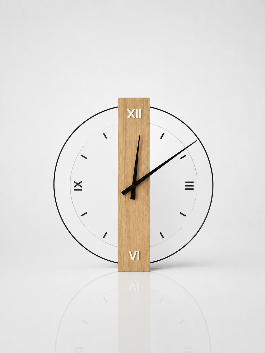 Large Wood Frame Wall Clock