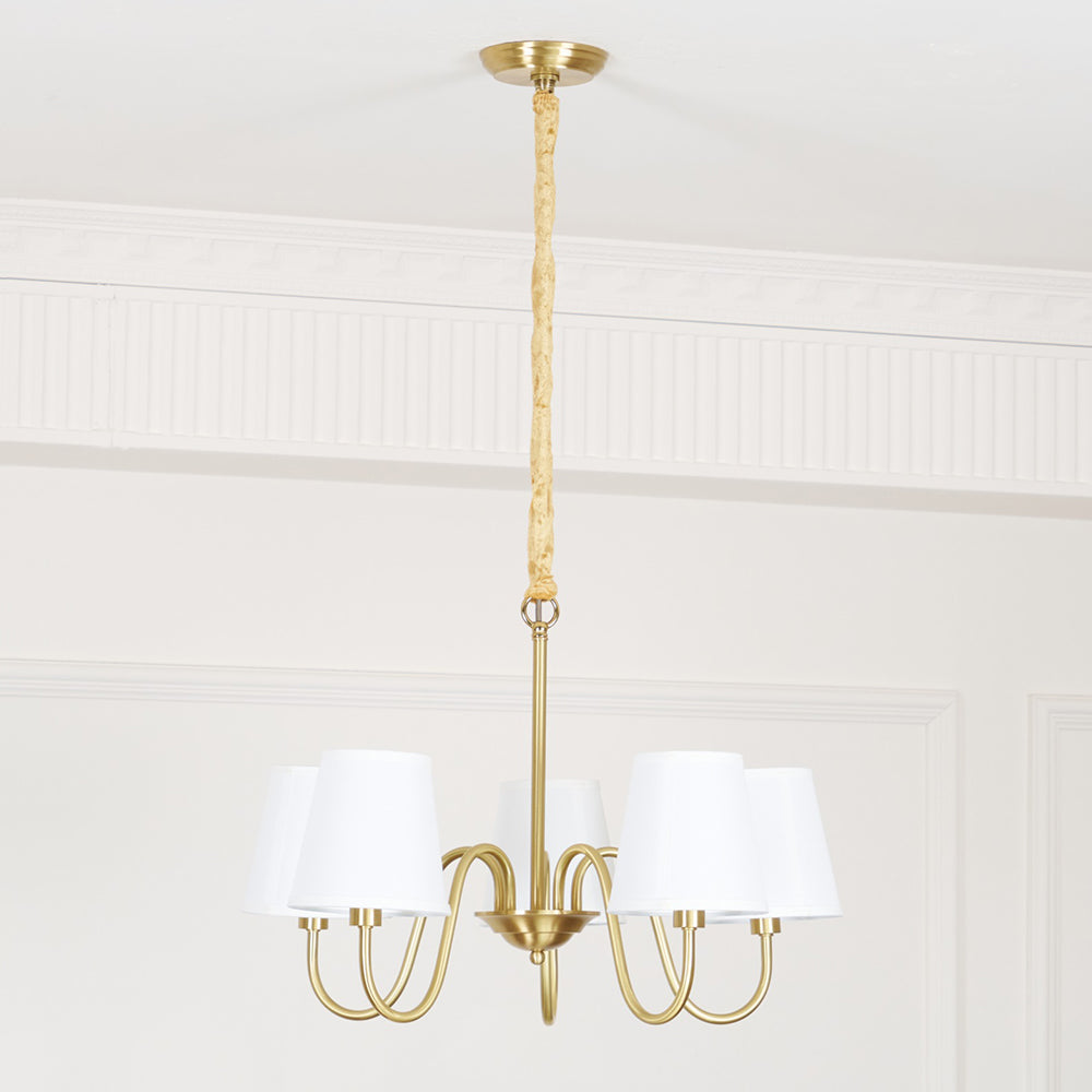 Harrow Aged Brass & Linen Chandelier