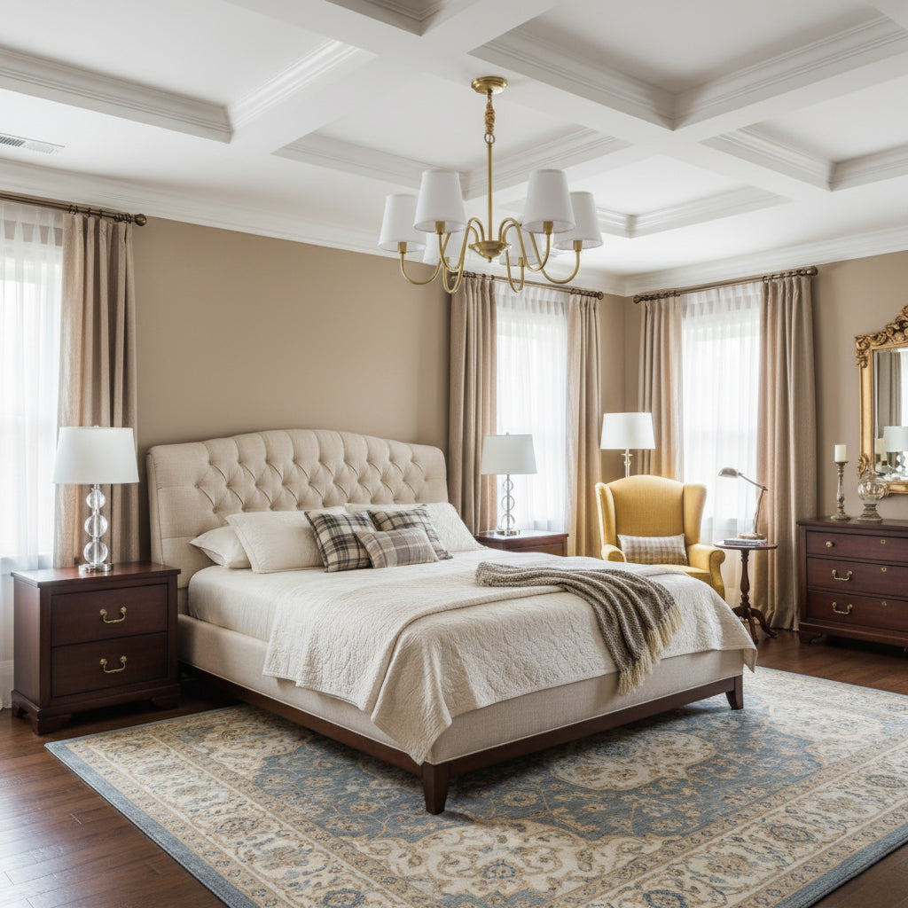 Harrow Aged Brass & Linen Chandelier