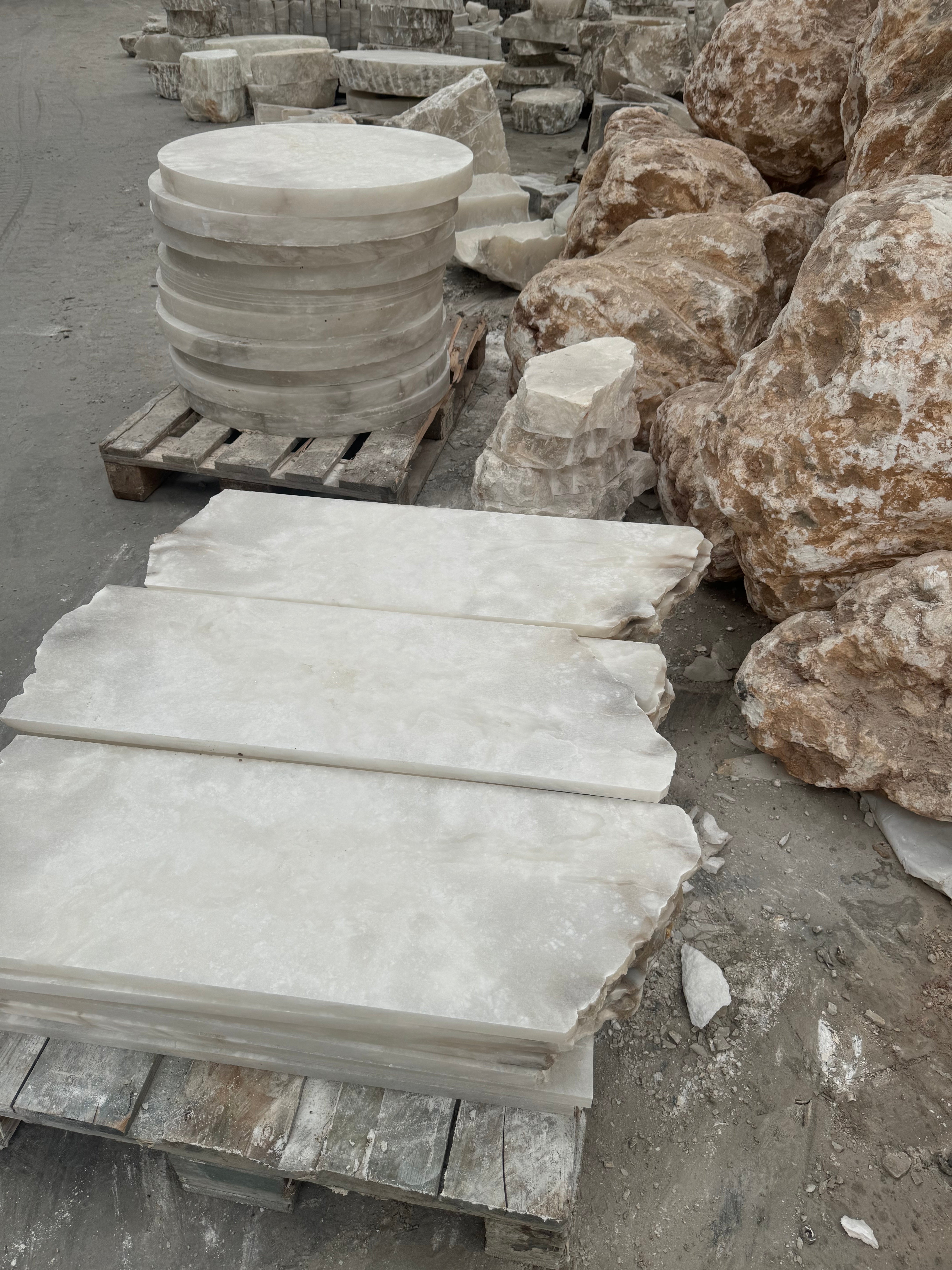 Orbis Hand-Cut Stone Table Lamp