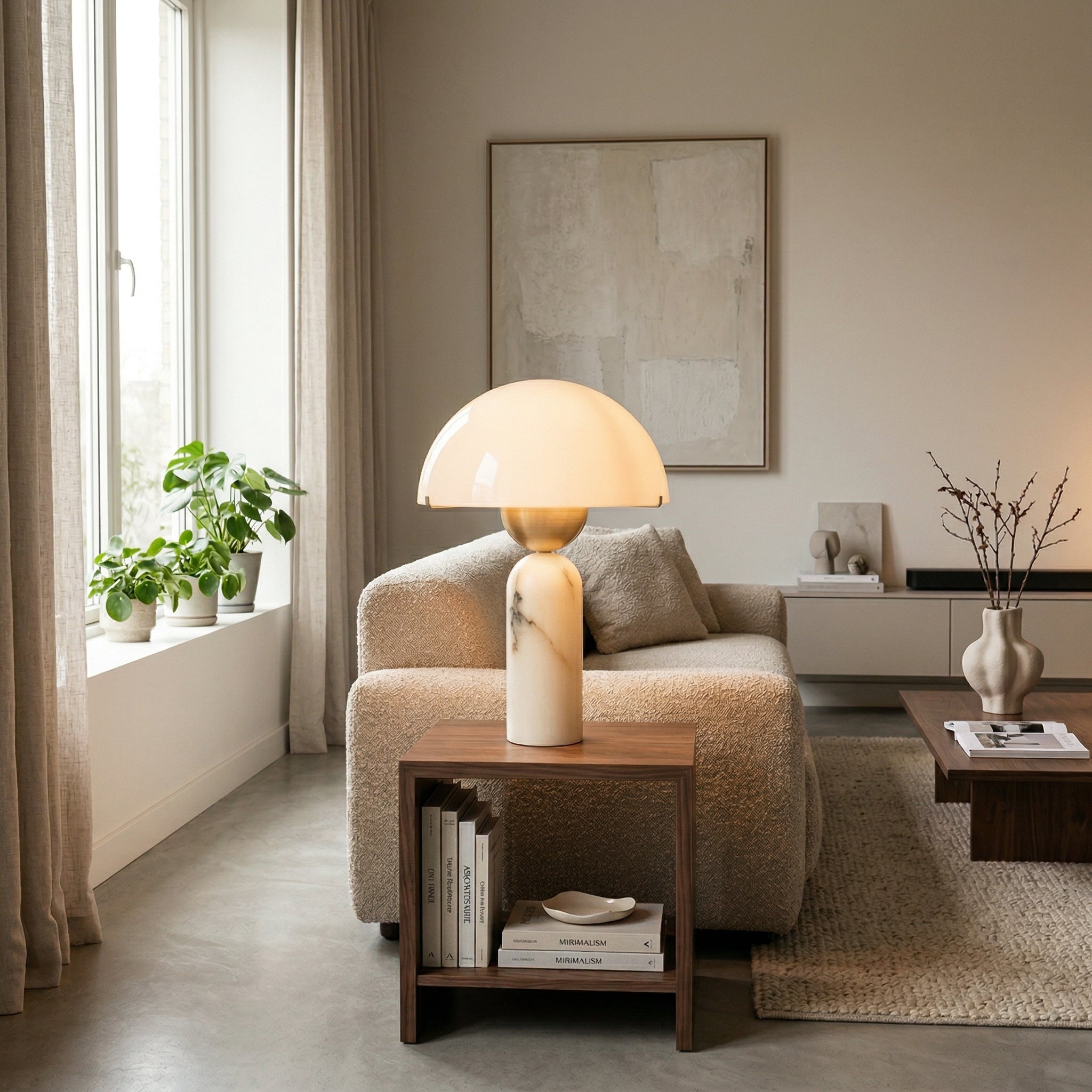 Orbis Hand-Cut Stone Table Lamp