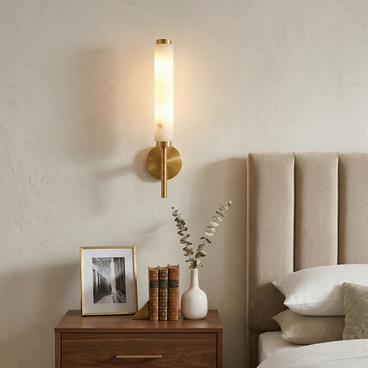 Talia Alabaster Column Sconce