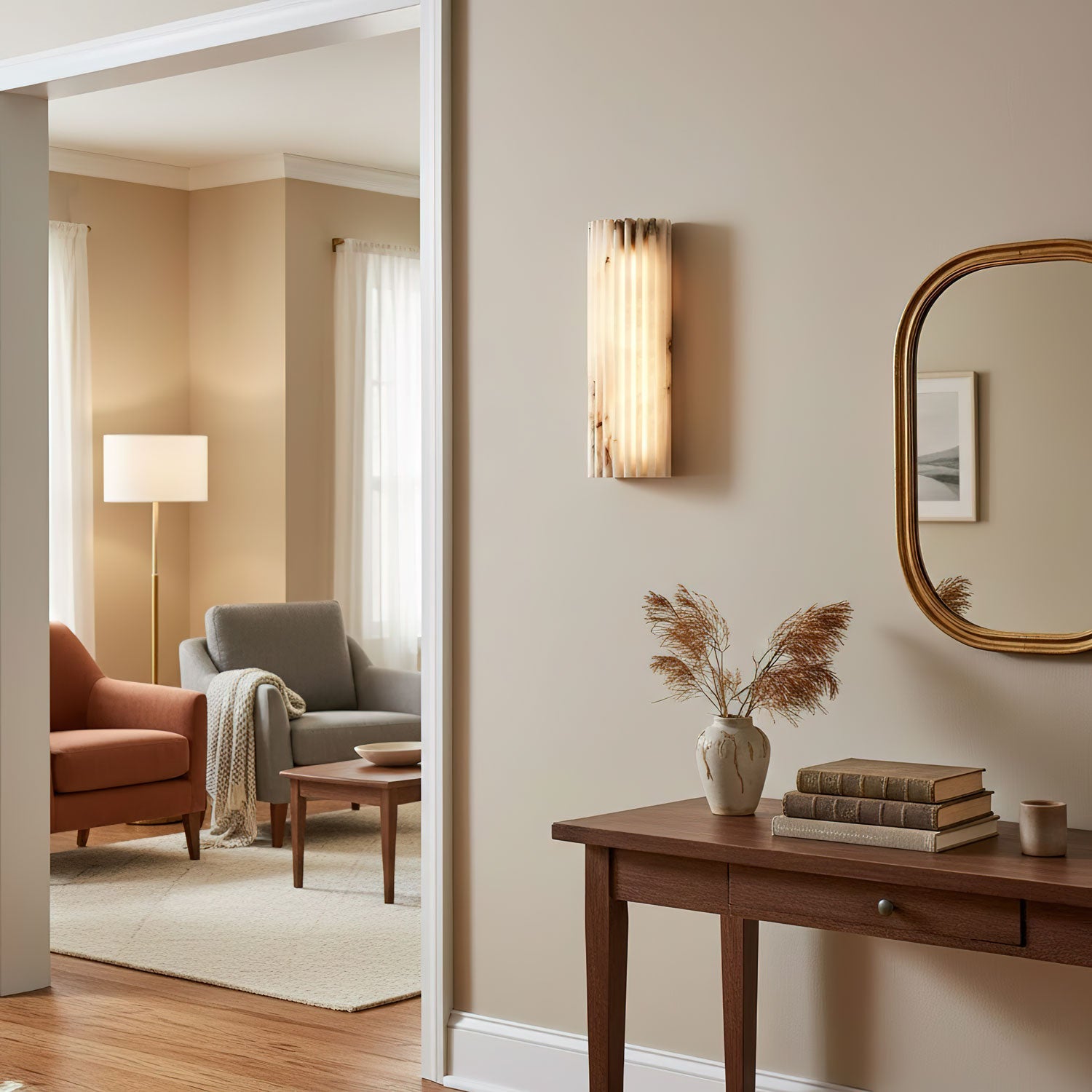 Cascata Fluted Stone Sconce
